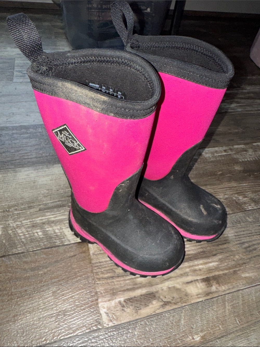 Muck Kids Pink and Black Waterproof Rain & Snow Boots